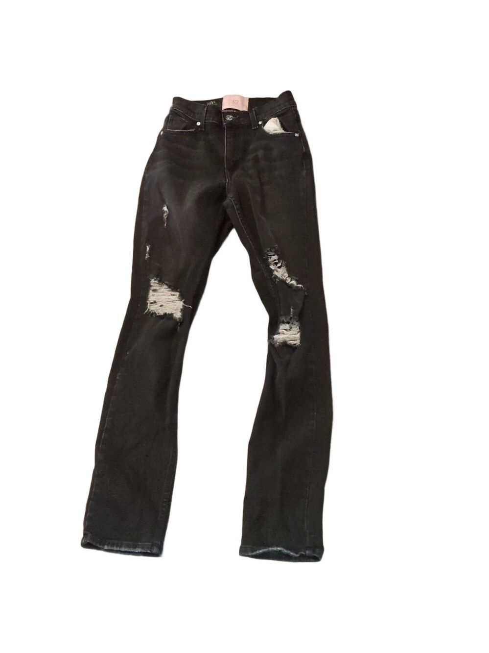 Revice black distressed skinny jeans size 25